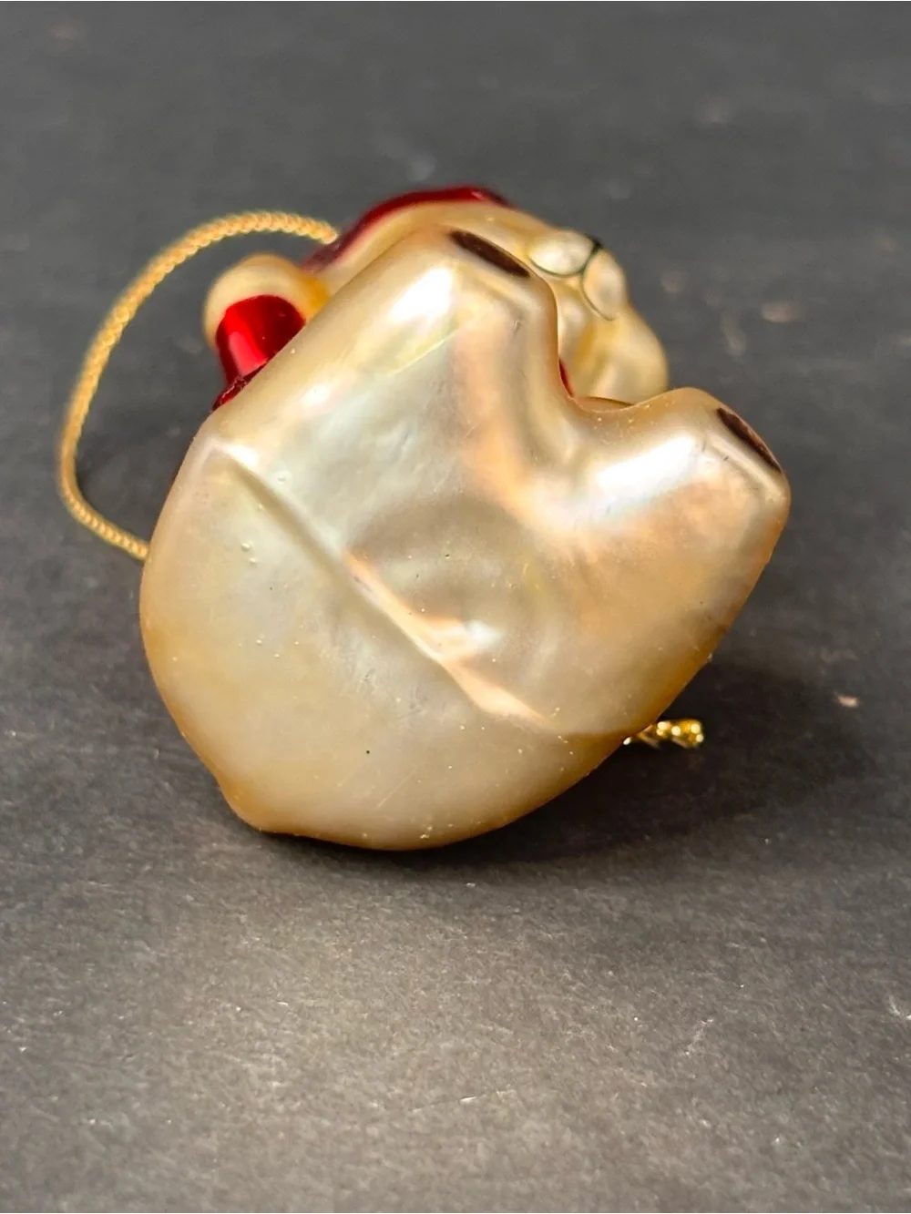 Vtg G&D (Gloria Duchin) Christmas Ornament Blown Glass Teddy Bear 3”